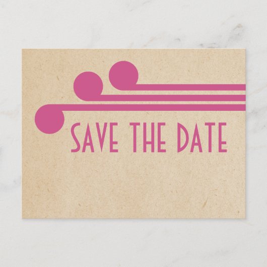 Faire-part Fuchsia Deco Chic Enregistrer la carte postale Dat (Devant)