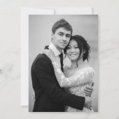 Faire-part Fuite de mariés avec quatre photos moderne (Dos)