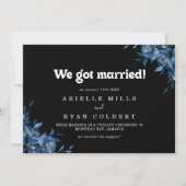Faire-part Fuite en Floral Bleu de la Royal Navy (Devant)