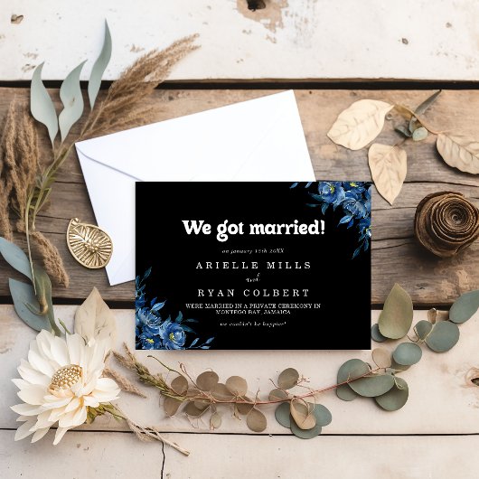 Faire-part Fuite en Floral Bleu de la Royal Navy