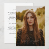 Faire-part Full Bleed Photo Simple Graduation Announcement (Devant / Derrière)