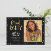 Faire-part Fun Confetti ÉDITABLE COULEUR Graduation Invitatio (Debout devant)