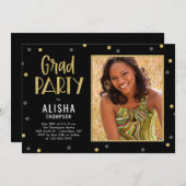 Faire-part Fun Confetti ÉDITABLE COULEUR Graduation Invitatio (Devant / Derrière)