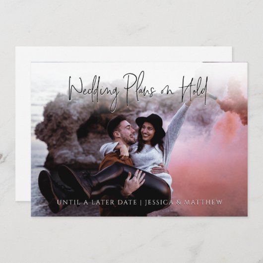 Faire-part Fun Photo personnalisée Postponction Mariage manus (Devant / Derrière)