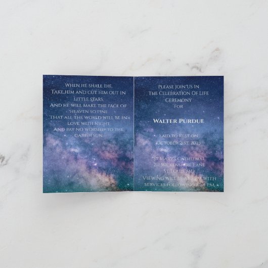 Faire-part Funérailles célestes (Intérieur)