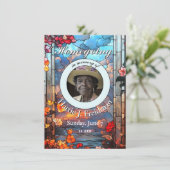 Faire-part Funérailles Florales en verre (Debout devant)