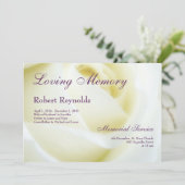 Faire-part Funérailles ou mémorial Floral White Rose (Debout devant)