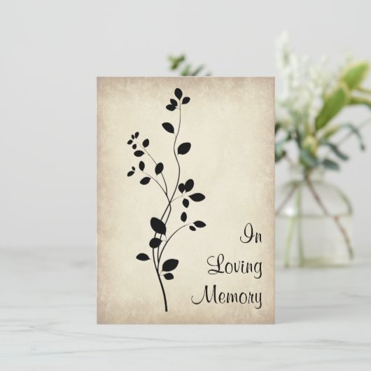 Faire-part funéraire Conception de la vigne feuill (Debout devant)