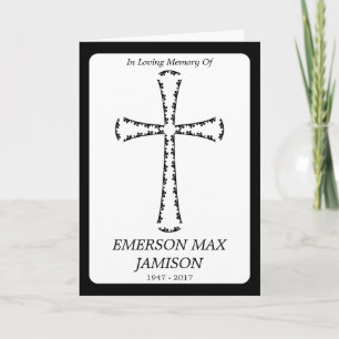 faire-part funéraire : croix élégante