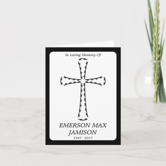 faire-part funéraire : croix élégante (Devant)