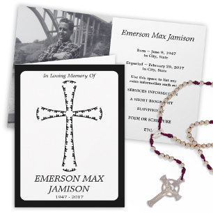 faire-part funéraire : croix élégante