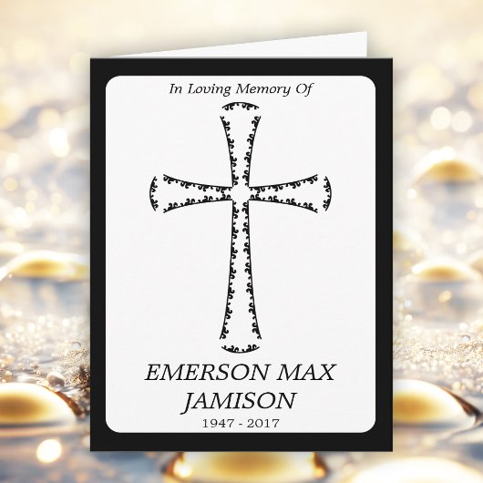 faire-part funéraire : croix élégante