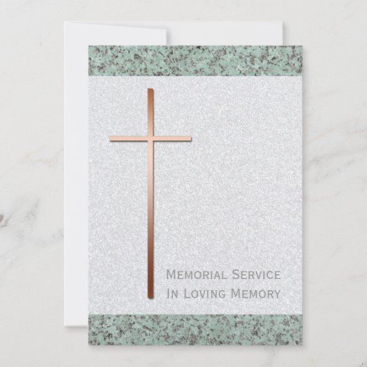 Faire-part funéraire de la pierre croisée de cuivr (Devant)