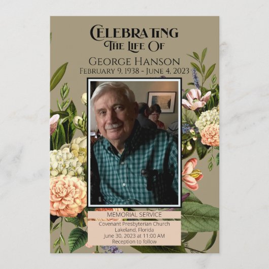 Faire-part funéraire de Peach Greenergie (Devant)