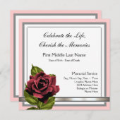 Faire-part funéraire de Red Rose (Devant / Derrière)