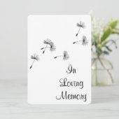 Faire-part funéraire du Dandelion Seed Puffs (Debout devant)