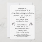 Faire-part funéraire du Dandelion Seed Puffs (Dos)