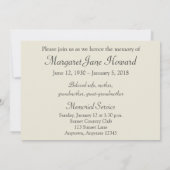 Faire-part funéraire du service commémoratif de Su (Dos)