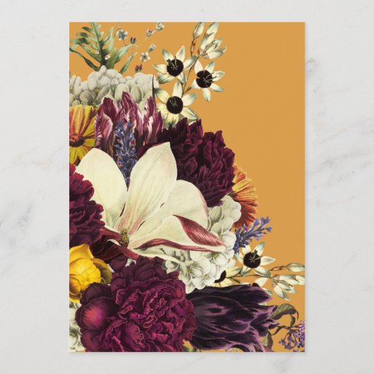 Faire-part funéraire Floral d'automne (Dos)