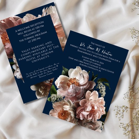 Faire-part funéraire floral de la Marine 011124C