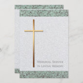 Faire-part funéraire Golden Cross Stone 2 (Devant / Derrière)