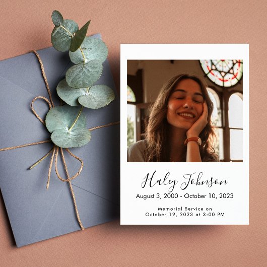 Faire-part funéraire minimaliste