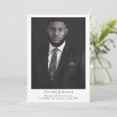 Faire-part funéraire photo simple (Debout devant)