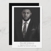 Faire-part funéraire photo simple (Devant / Derrière)