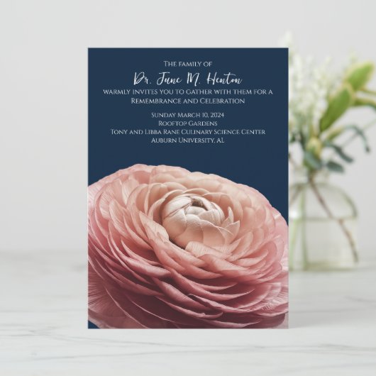 Faire-part funéraire Ranunculus 011124F (Debout devant)