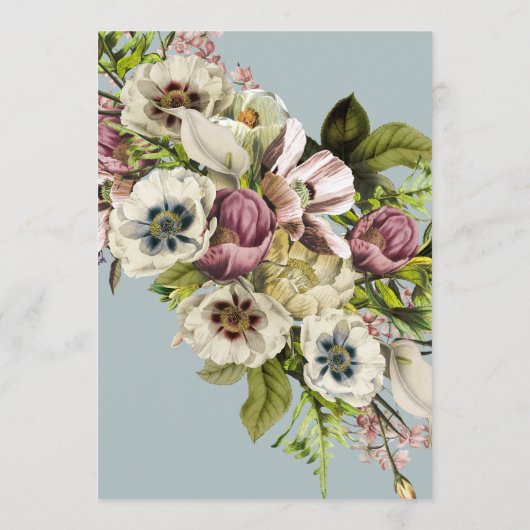 Faire-part funéraire vert Floral (Dos)