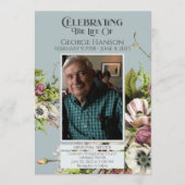 Faire-part funéraire vert Floral (Devant)