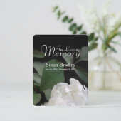 Faire-part funéraire White Peony I (Debout devant)