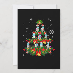 Faire-part Funky Boston Terrier Noël Arbre Chien Masque de No