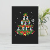 Faire-part Funky Boston Terrier Noël Arbre Chien Masque de No (Debout devant)