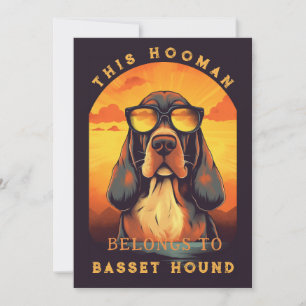 Faire-part Funny Basset Hound Dog Parent Personnalisé