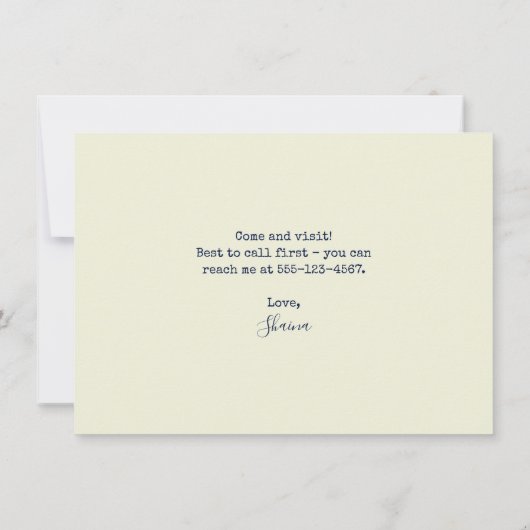 Faire-part Funny Beach Lady I've Moved (Dos)