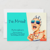 Faire-part Funny Beach Lady I've Moved (Devant)