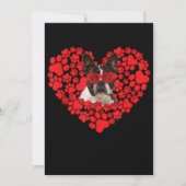 Faire-part Funny Boston Terrier Chien Paw Coeur Saint Valenti (Devant)