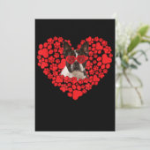 Faire-part Funny Boston Terrier Chien Paw Coeur Saint Valenti (Debout devant)