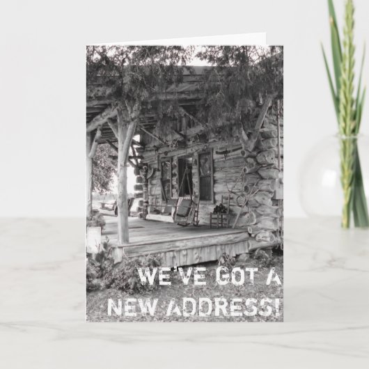 Faire-part Funny Change Adresse Ménage Cabine de chalet (Devant)