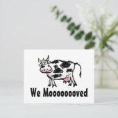 Faire-part Funny Cow Changement d'adresse Carte postale (Debout devant)