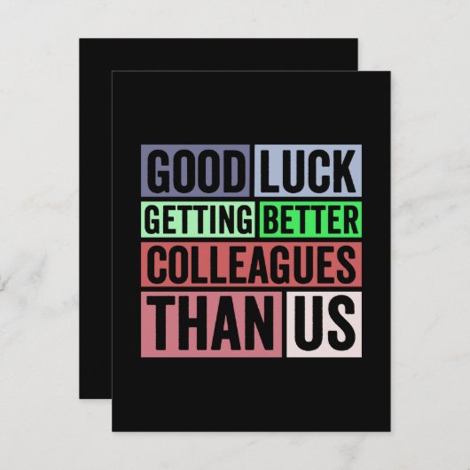 Faire-part Funny | Coworker Leaving | Good L (Devant / Derrière)