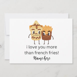 Faire-part Funny French Fries I love You Ajouter un nom Custo