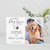 Faire-part Funny Pet Mariage moderne Photo Dog Fiançailles (Debout devant)