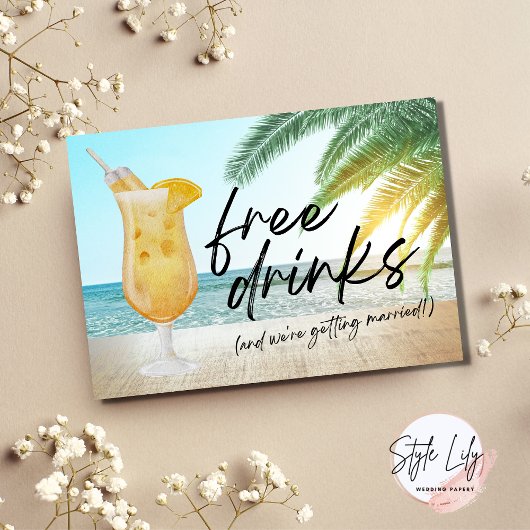 Faire-part Funny Tropical Beach Wedding Enregistrer la date