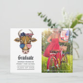 Faire-part Funny USA Patriotic Cow Graduation Photo (Debout devant)