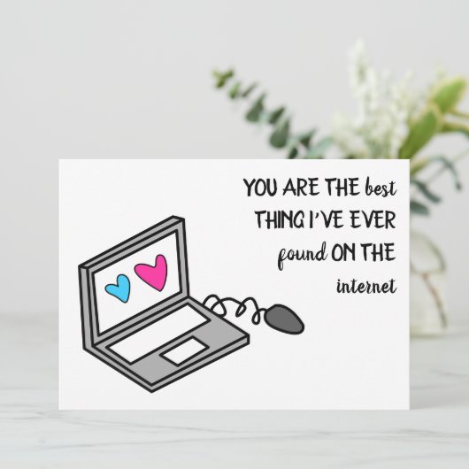 Faire-part Funny Valentine Hearts Computer (Debout devant)