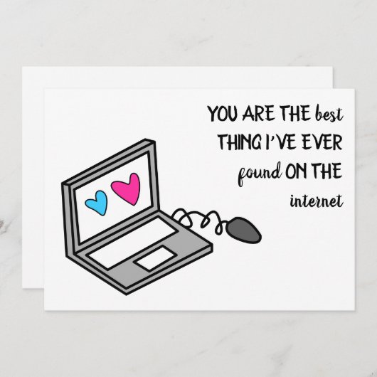 Faire-part Funny Valentine Hearts Computer (Devant / Derrière)