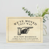 Faire-part Funny Vintage Main Nouvelle adresse (Debout devant)