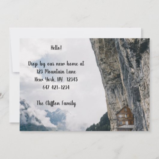 Faire-part Funny Weve Déplacé Nouvelle Adresse Cliff House (Dos)